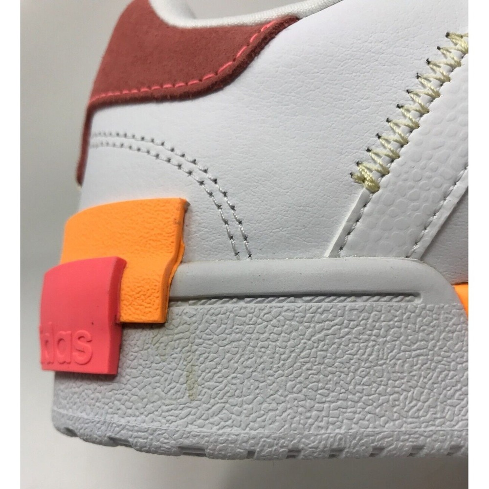 Adidas Postmove SE White/Acid Red Leather Sneakers Women's Sz 7.5 EUC w/Tags - Picture 6 of 9